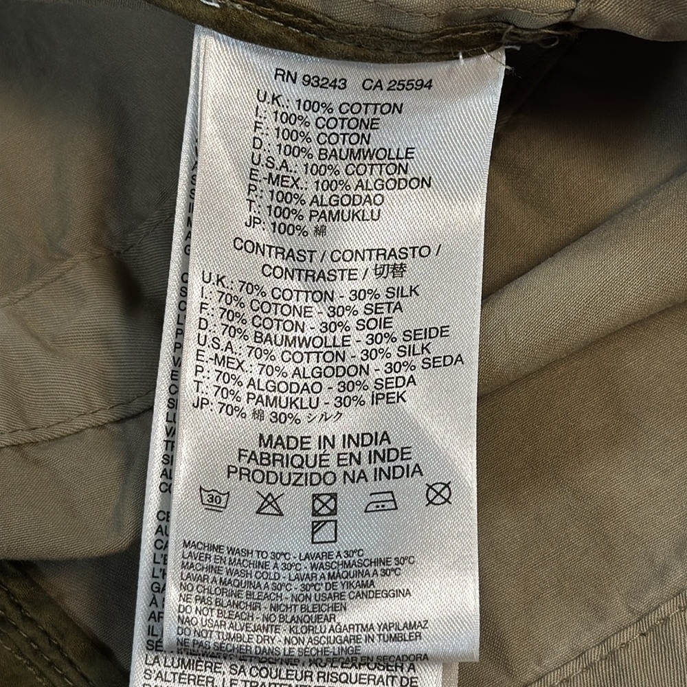 NEW Diesel Jacket in Military Green Size Small 70% Cotton 30% Silk - Picture 8 of 17